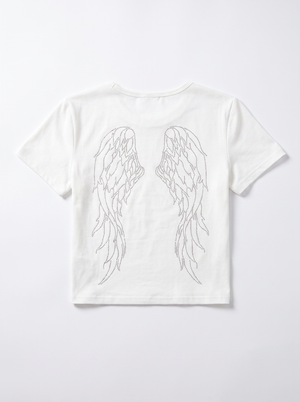 エンジェルウィングビジューロゴTシャツ