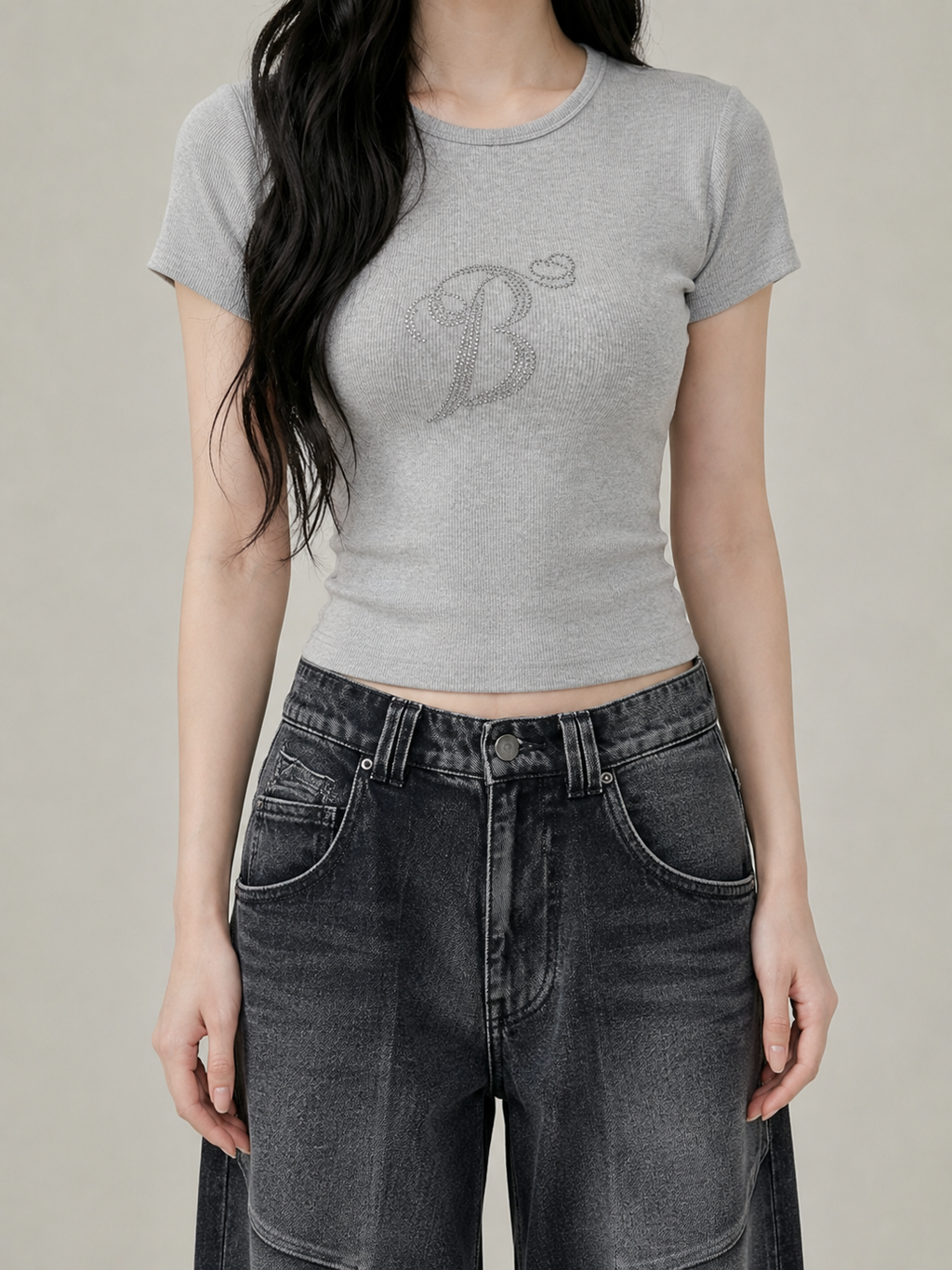 エンジェルウィングビジューロゴTシャツ