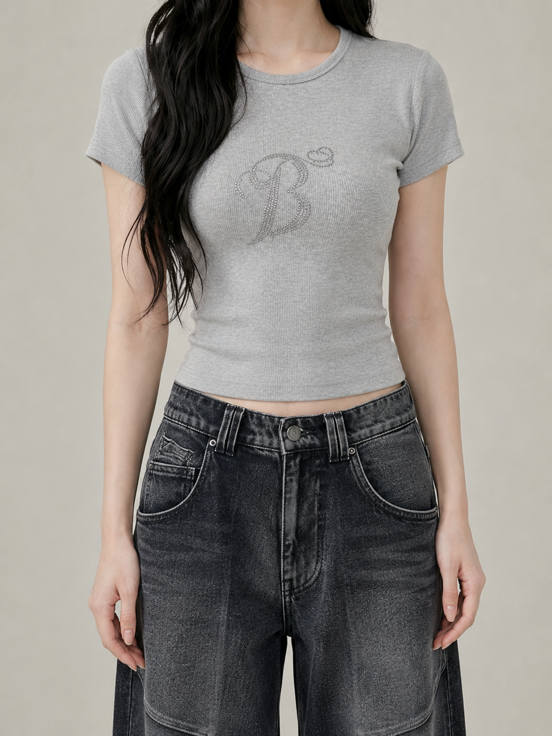 エンジェルウィングビジューロゴTシャツ