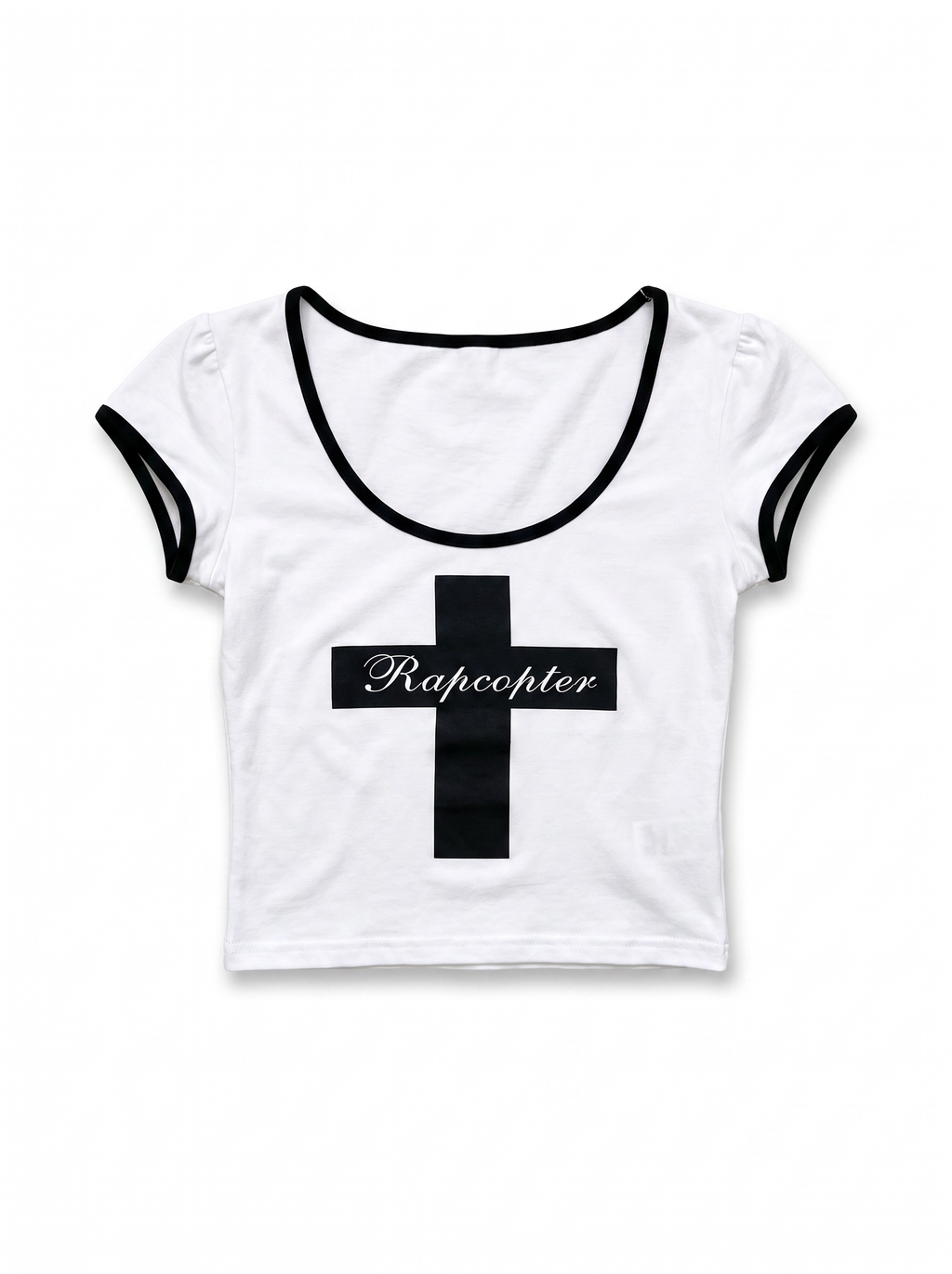クロスグラフィッククロップドTシャツ