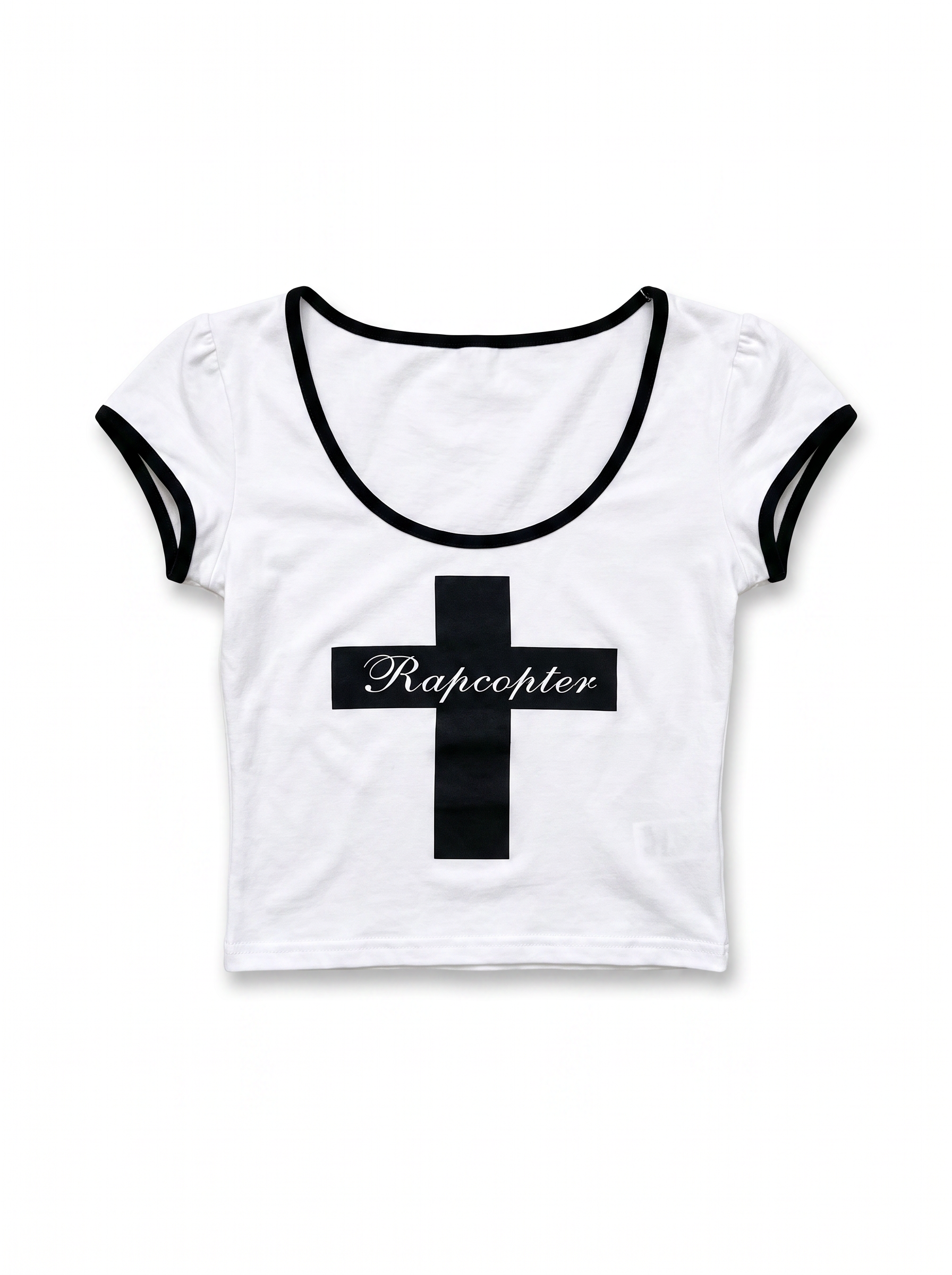 クロスグラフィッククロップドTシャツ