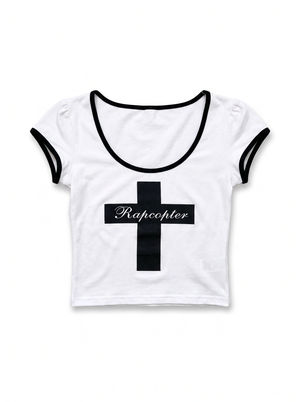 クロスグラフィッククロップドTシャツ