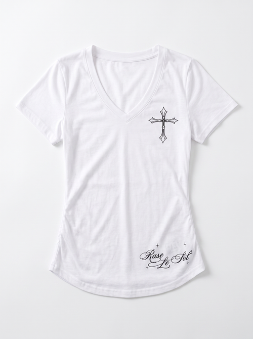 Y2KゴシッククロスロゴTシャツ
