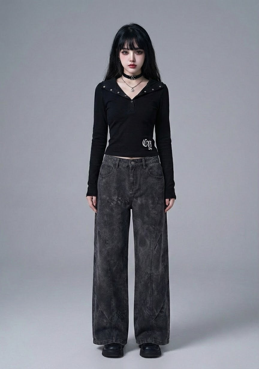 ゴシックVネックトップス
