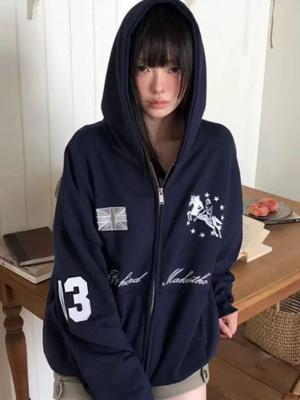 カレッジロゴジップアップパーカー