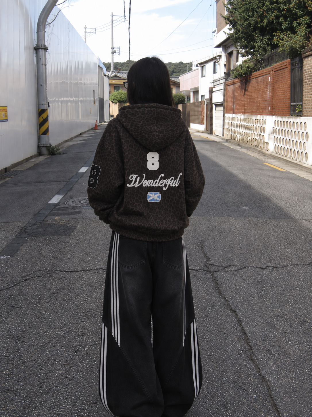 レオパードグラフィックジップアップパーカー